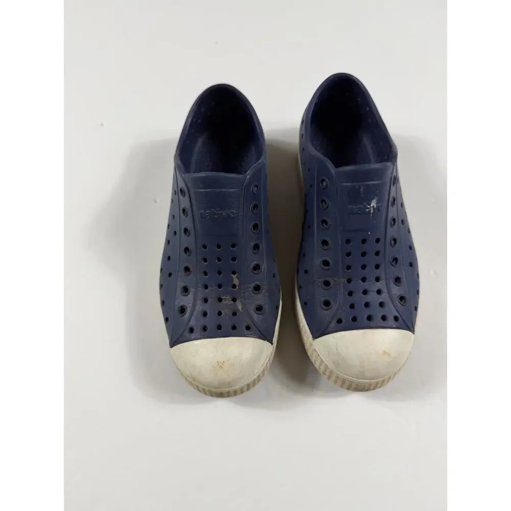 Native Shoes Jefferson Navy Blue White Slip On Kids Size 1